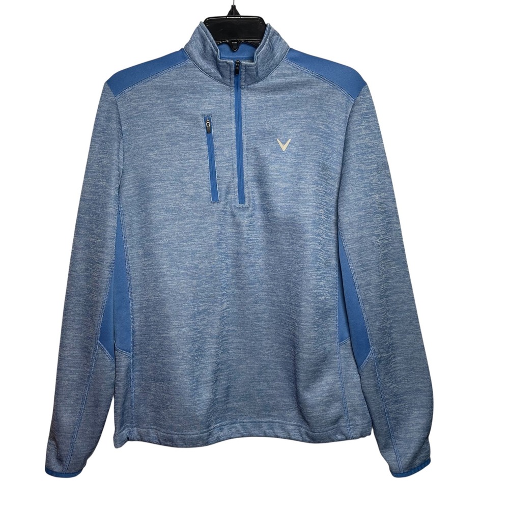 Callaway Weather Series Mens 1/4 Zip Pullover Blue Golf Long‎ Sleeve Size S